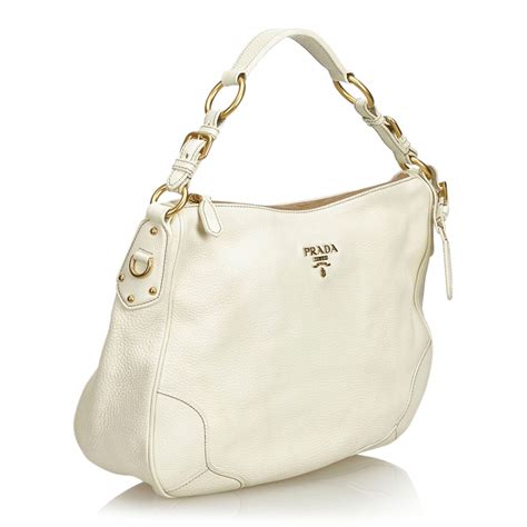 prada calf leather shoulder bag white|prada vintage nylon shoulder bag.